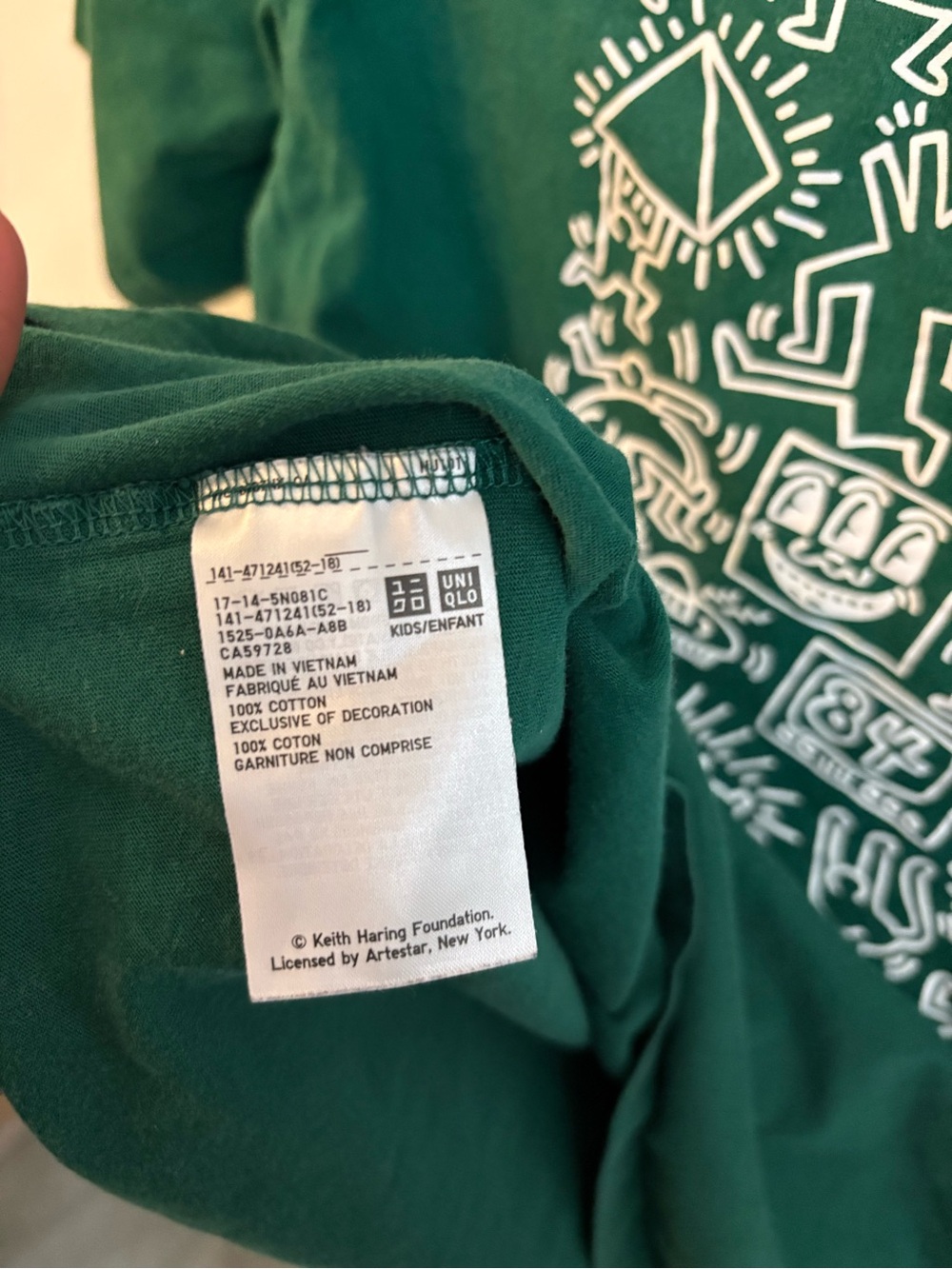 Uniqlo X Keith Haring Green Graphic Tee unisex small - Picture 7 of 7